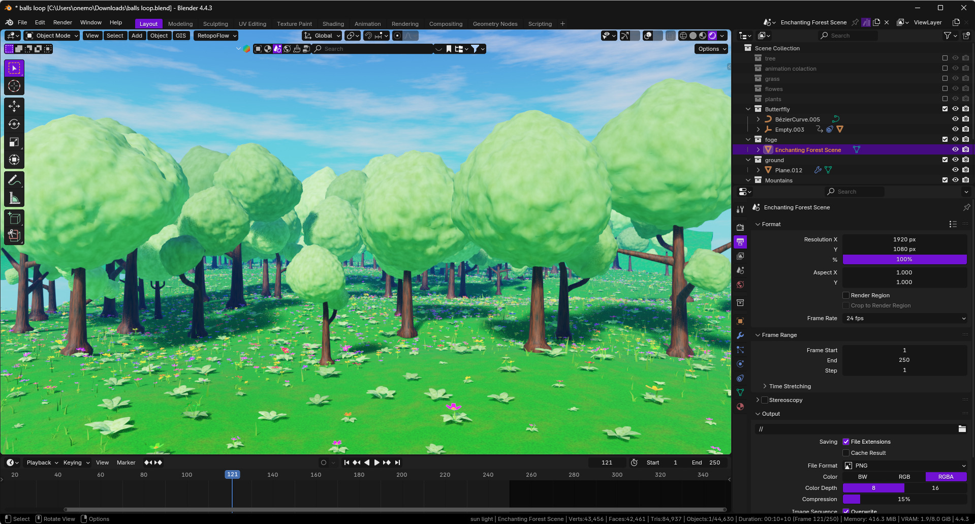 Enchanted Forest Scene A Stylized Nature Escape Low-poly 3D model_7
