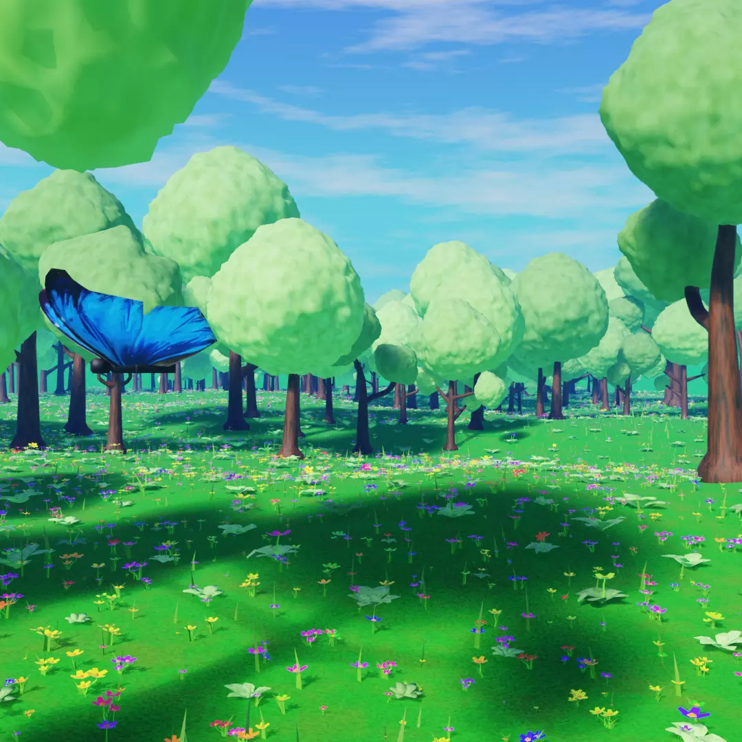 Enchanted Forest Scene A Stylized Nature Escape Low-poly 3D model_0
