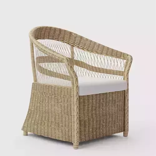 Bellevue Rattan Dining Armchair 3D model