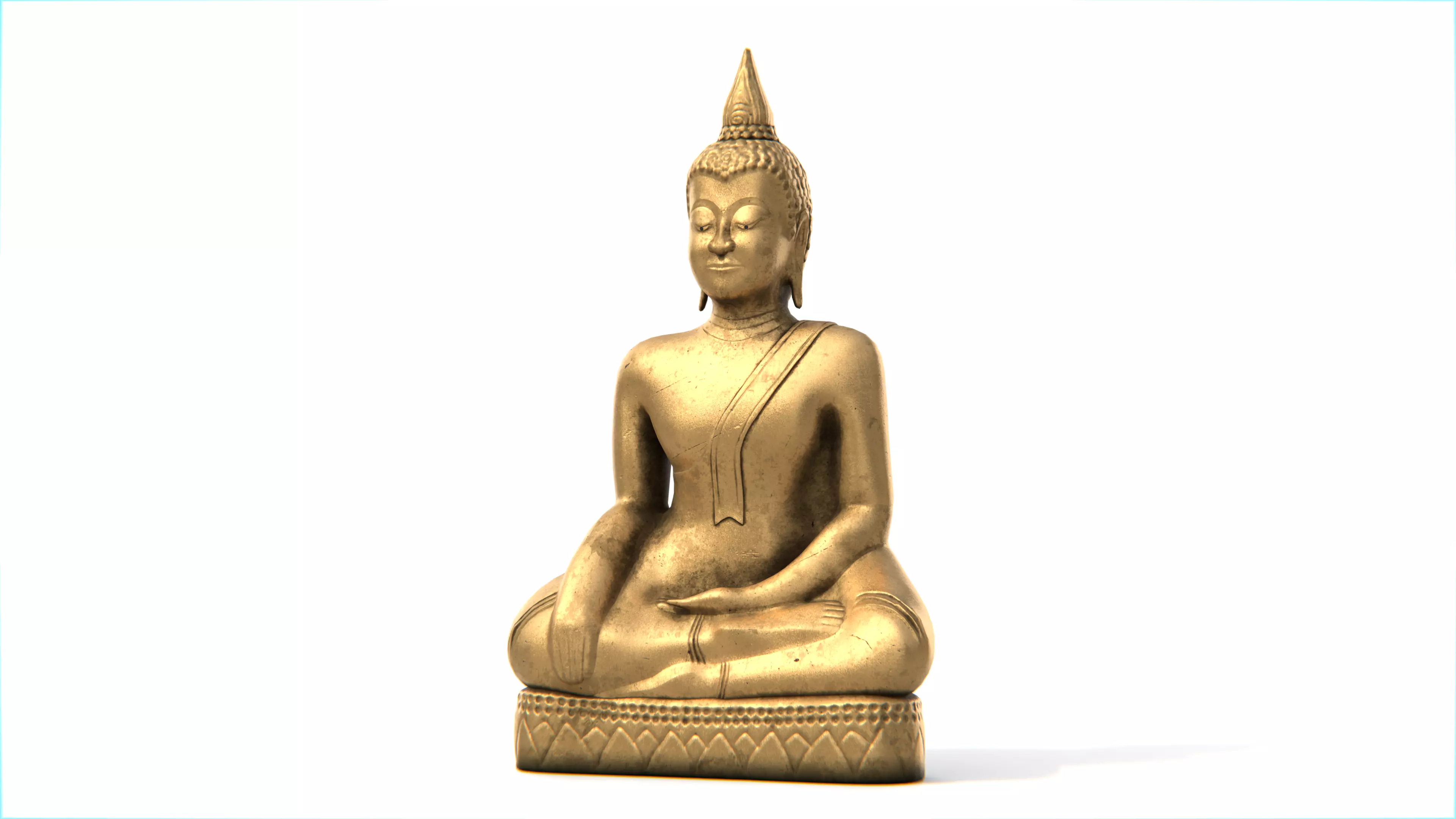 Ancient Thai Buddha Statue No03 Low-poly 3D model_0