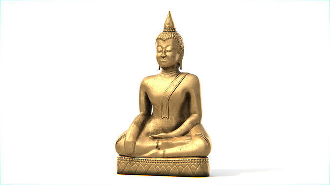 Ancient Thai Buddha Statue No03 Low-poly 3D model