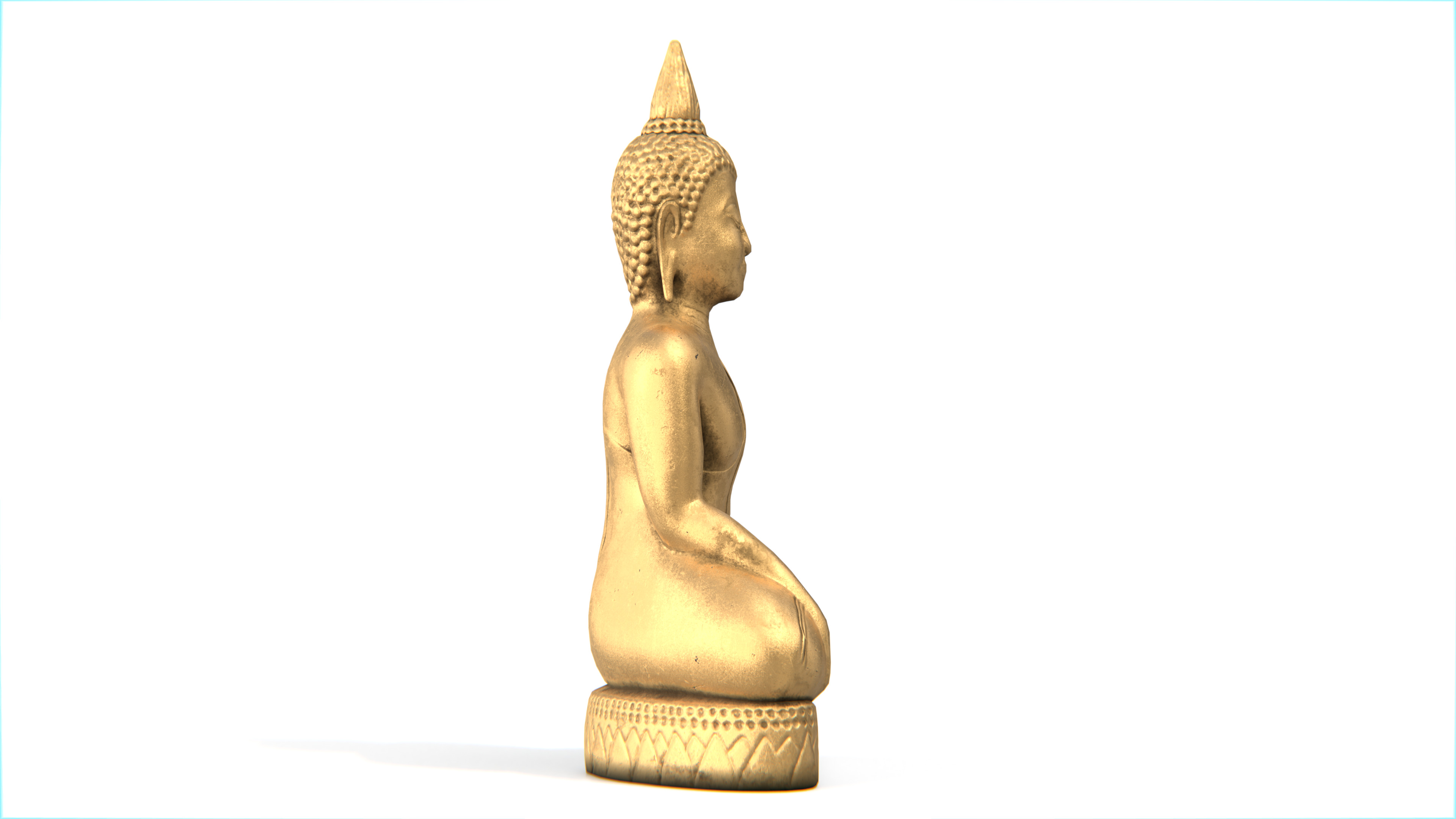 Ancient Thai Buddha Statue No03 Low-poly 3D model_2
