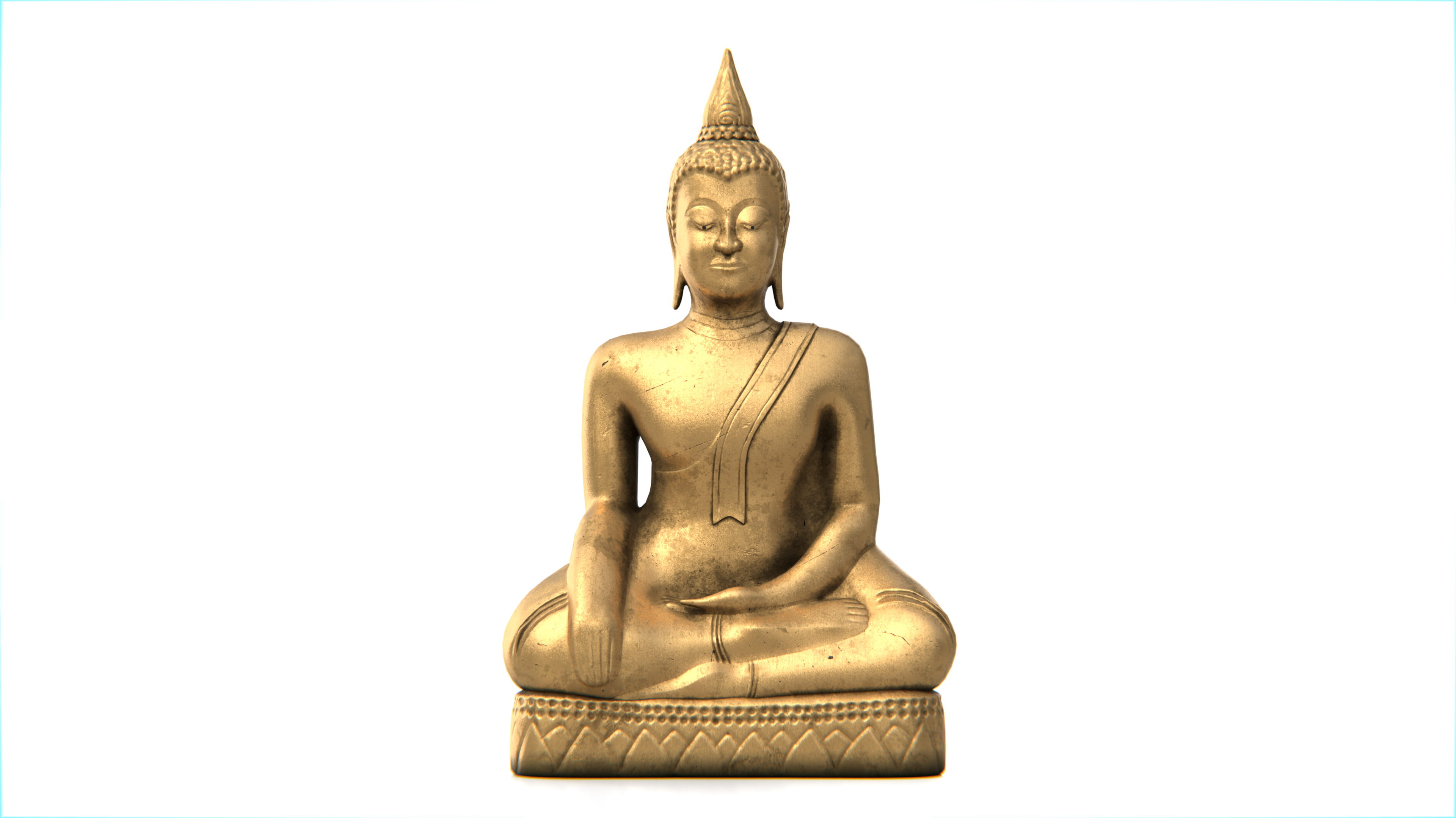 Ancient Thai Buddha Statue No03 Low-poly 3D model_1