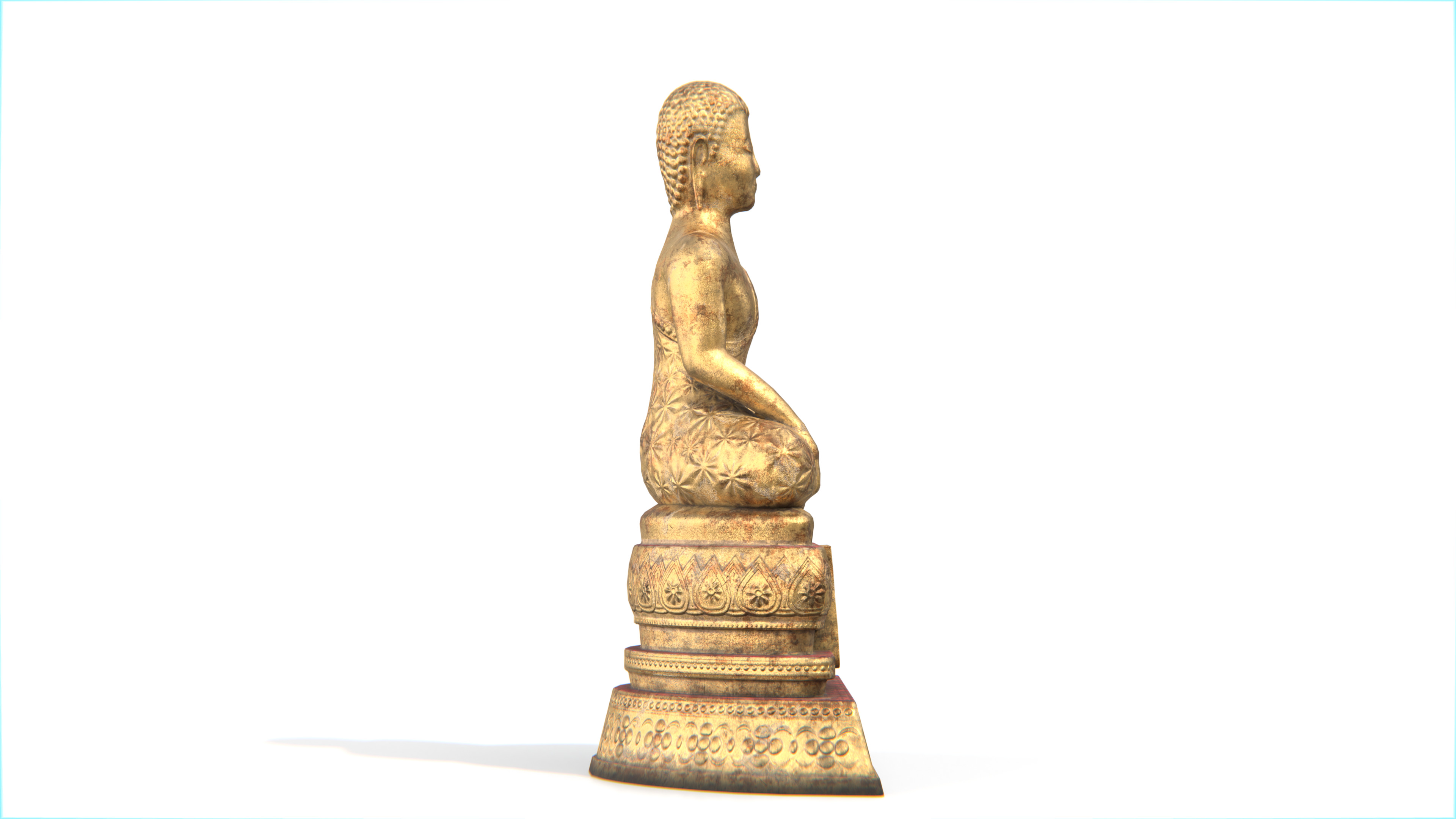 Ancient Thai Buddha Statue No04 Low-poly 3D model_2