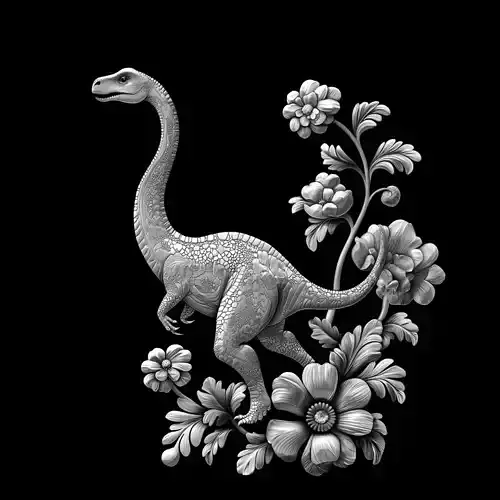 Floral Brachiosaurus - Elegant Dinosaur