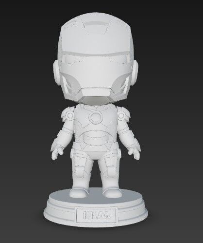Chibi Hero in Armor 3D print model_6