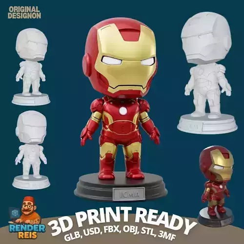 Chibi Hero in Armor 3D print model