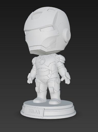 Chibi Hero in Armor 3D print model_3