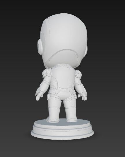 Chibi Hero in Armor 3D print model_13