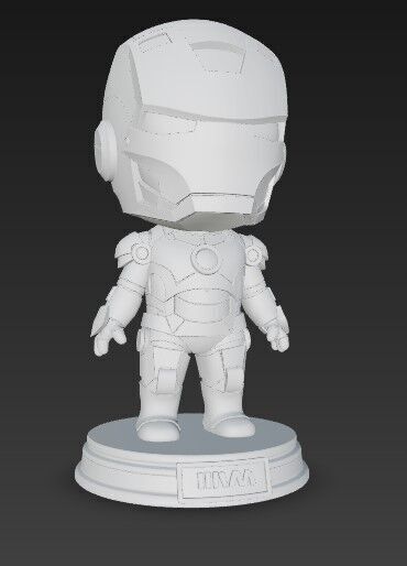 Chibi Hero in Armor 3D print model_5