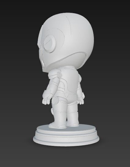 Chibi Hero in Armor 3D print model_14