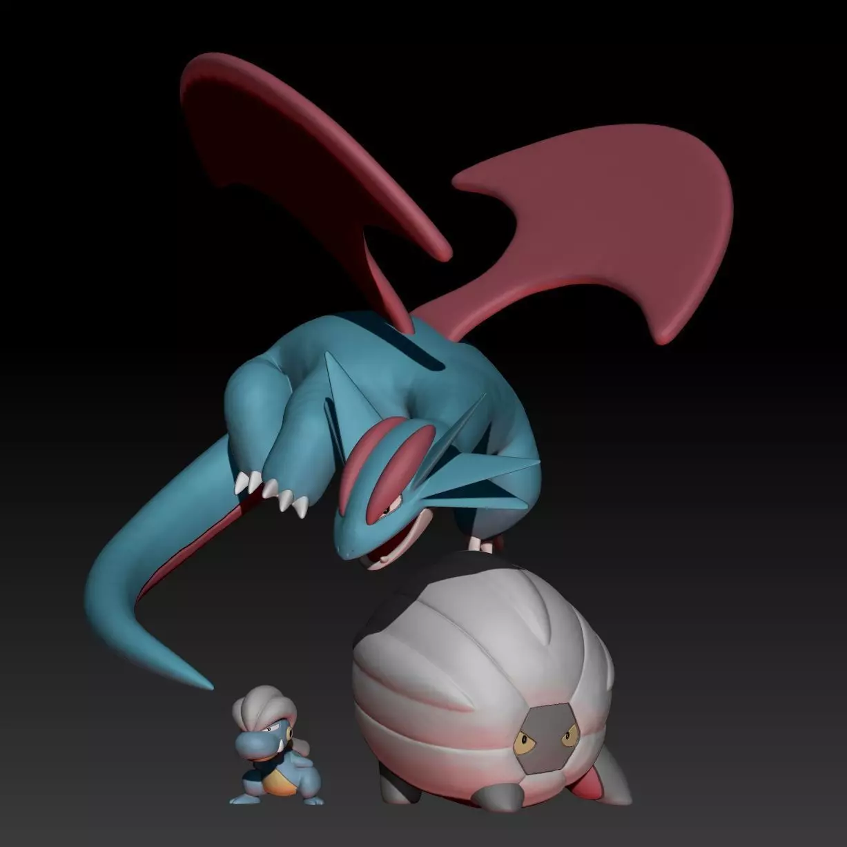 Pokemon Bagon Shelgon Salamence 3D print model_0