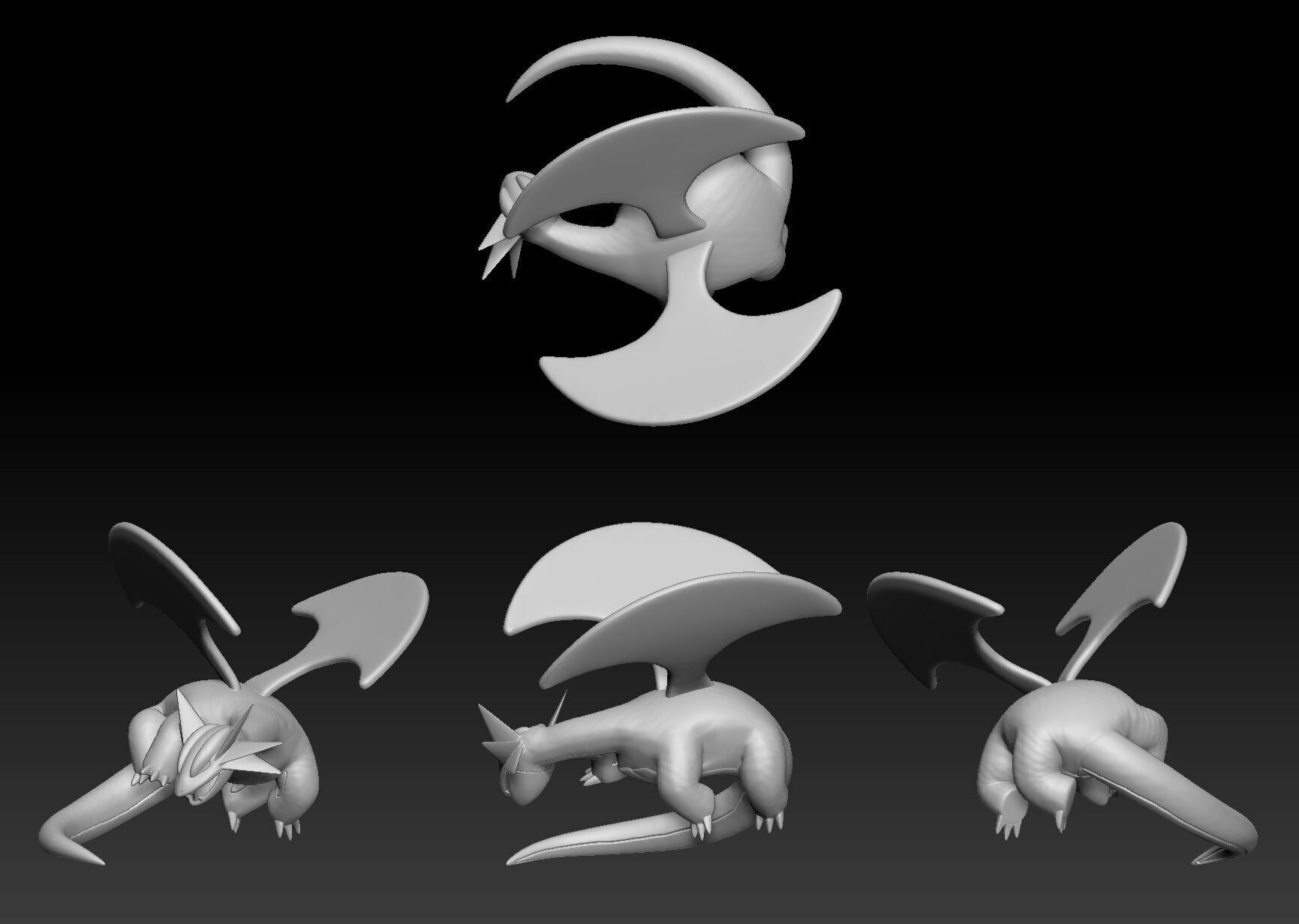 Pokemon Bagon Shelgon Salamence 3D print model_3