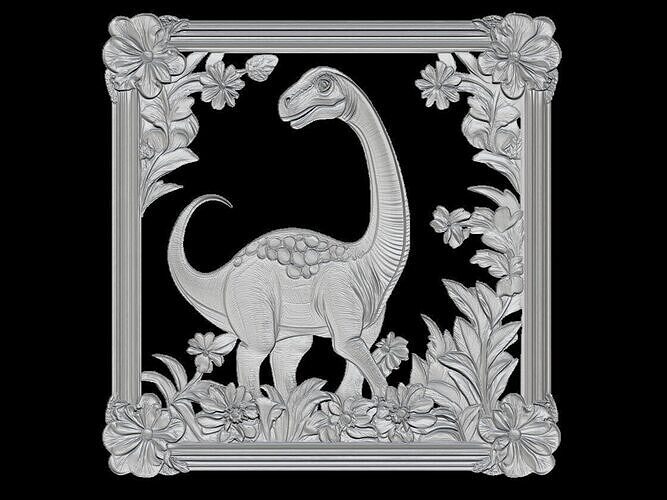 Framed Brachiosaurus Garden 3D print model