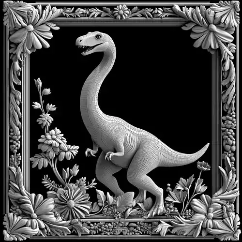  Brachiosaurus dinosaur Floral Relief  3D print model