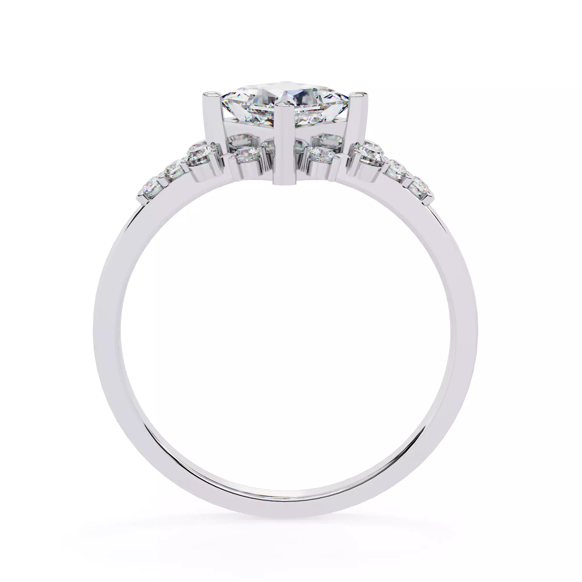 CUSHION DIAMOND RING -CAD-283 3D print model