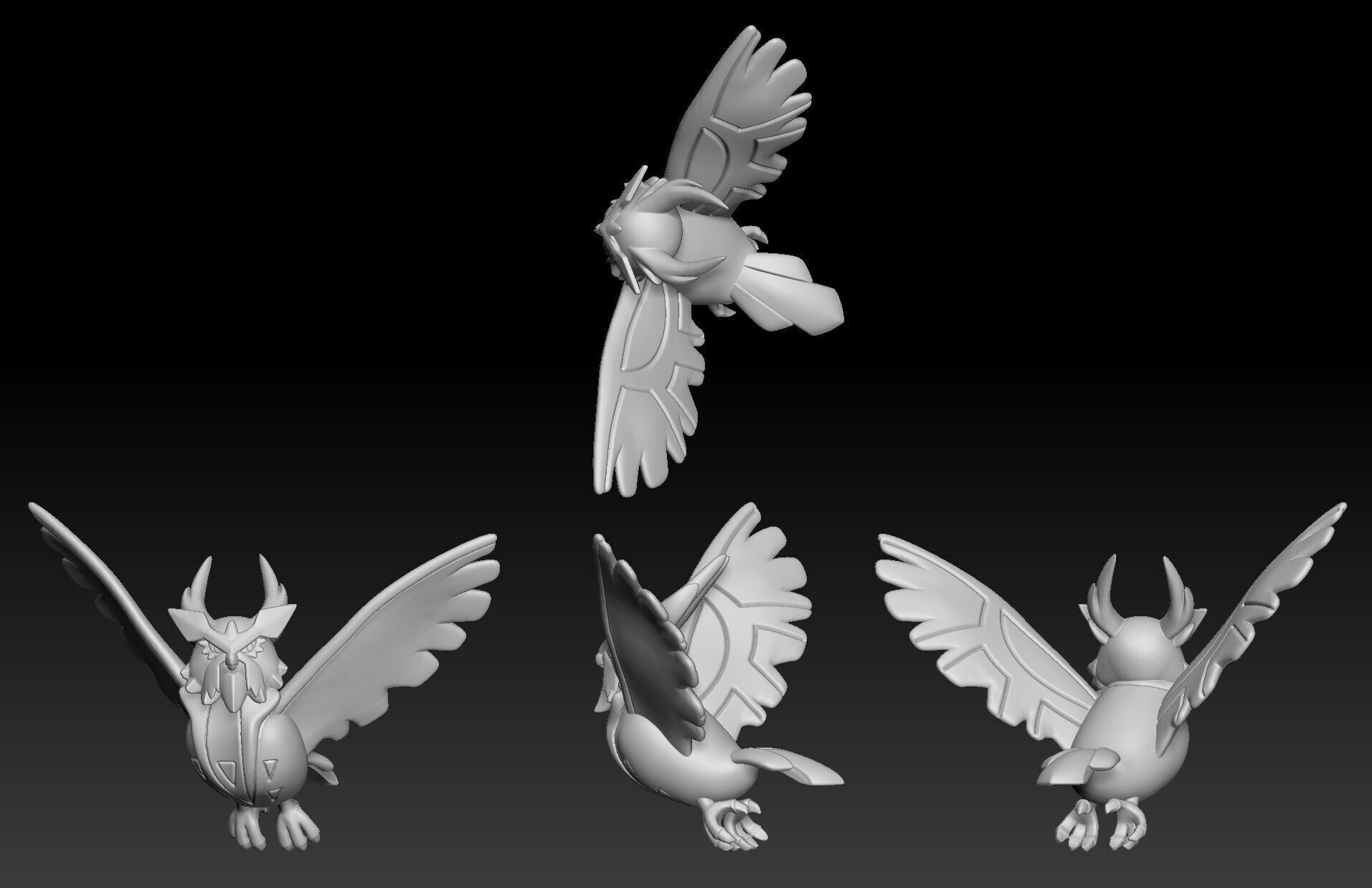 Fakemon Mega Evolution Pokemon Noctowl 3D print model_1