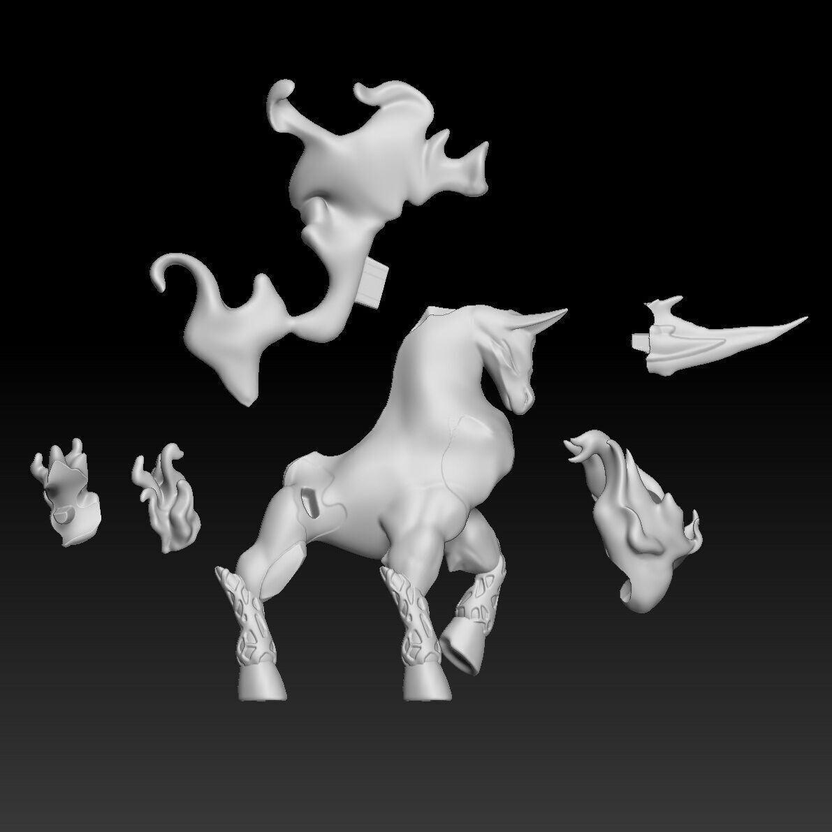 Fakemon Mega Evolution Pokemon Rapidash 3D print model_2