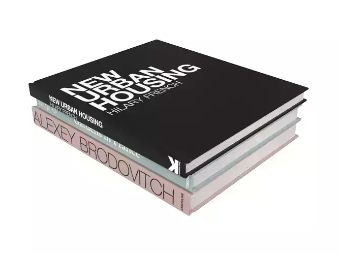 Stacked Architecture Art and Design Books Low-poly 3D model