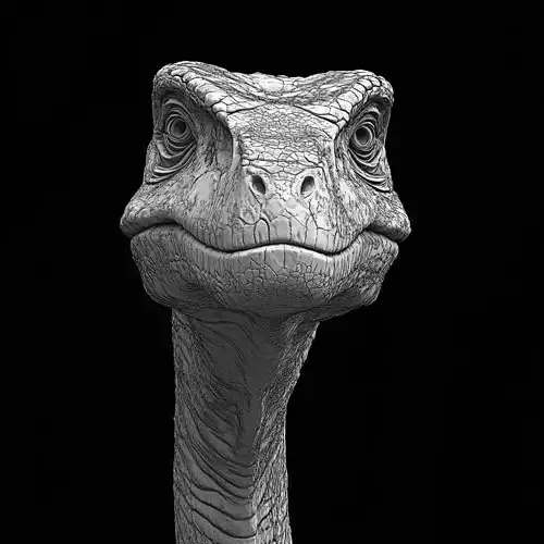 Brachiosaurus dinosaur Head Relief 3D print model