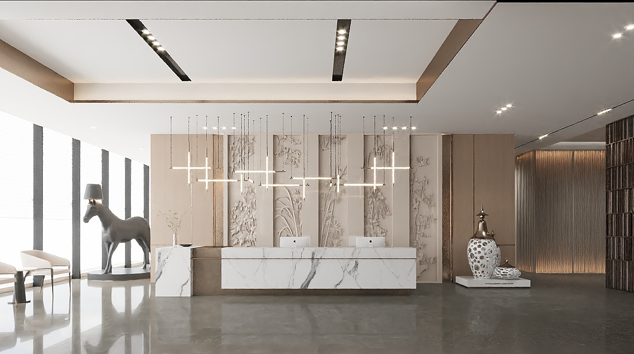 Modern hotel 3D model_1