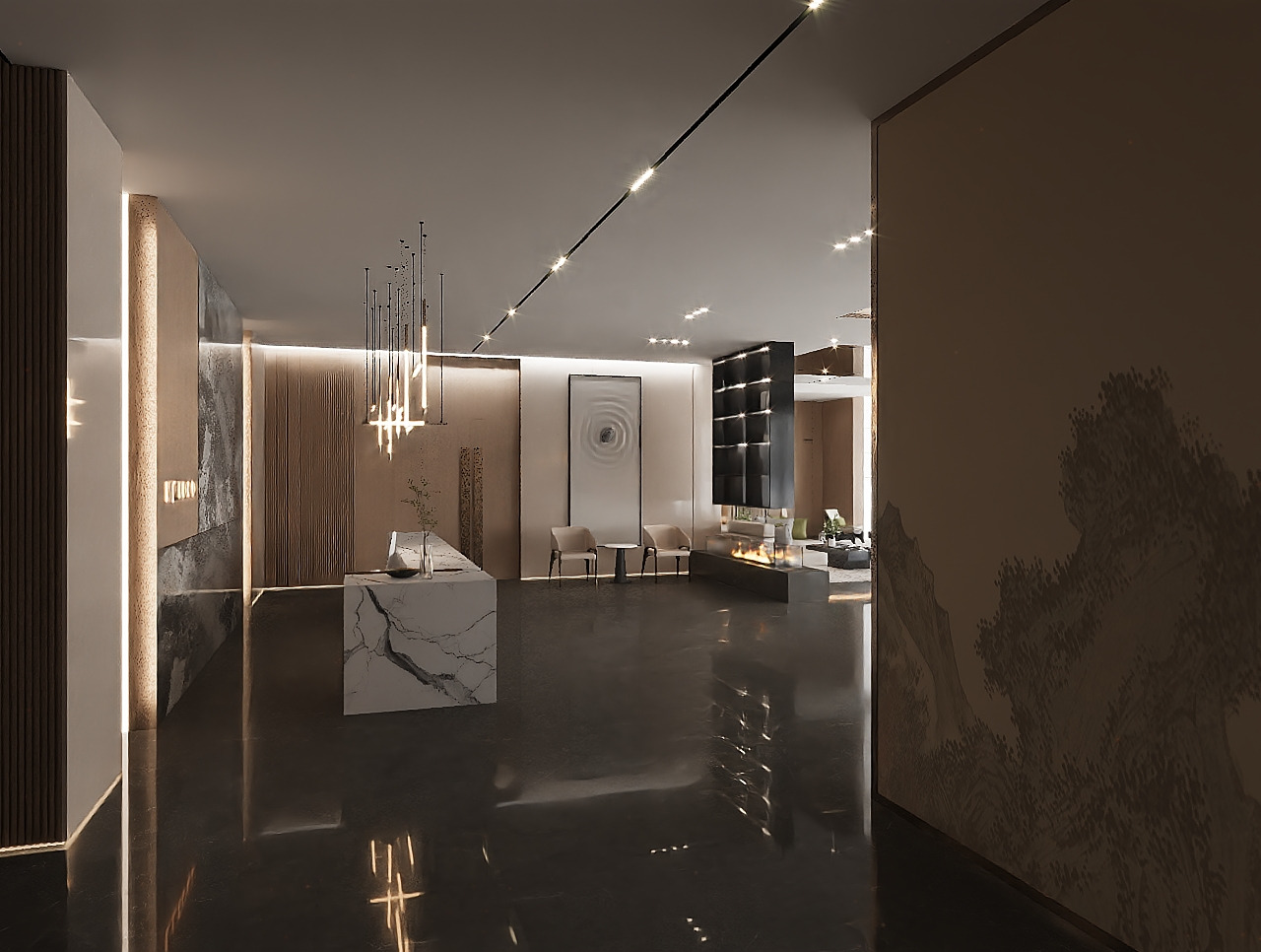 Modern hotel 3D model_3