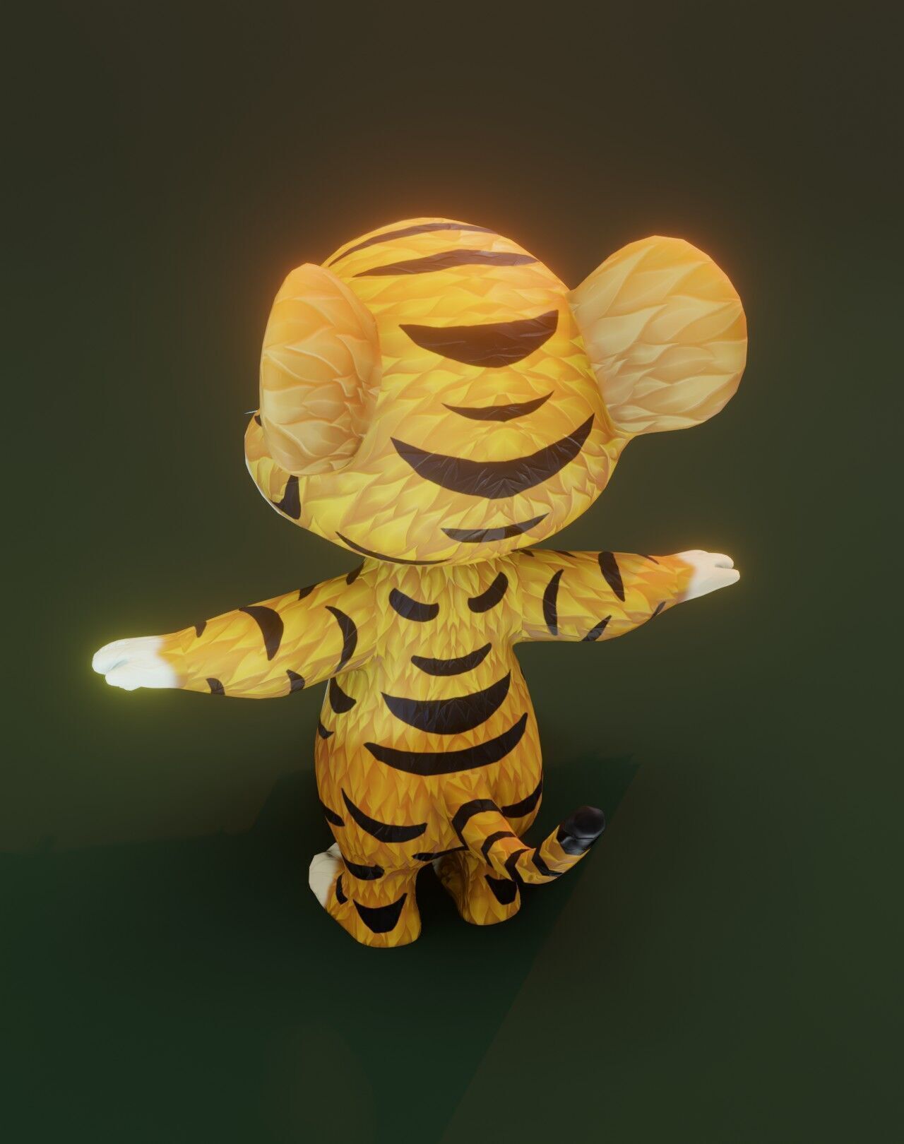 Cartoon Tiger 3D Model Unreal Asset Low-poly 3D model_4
