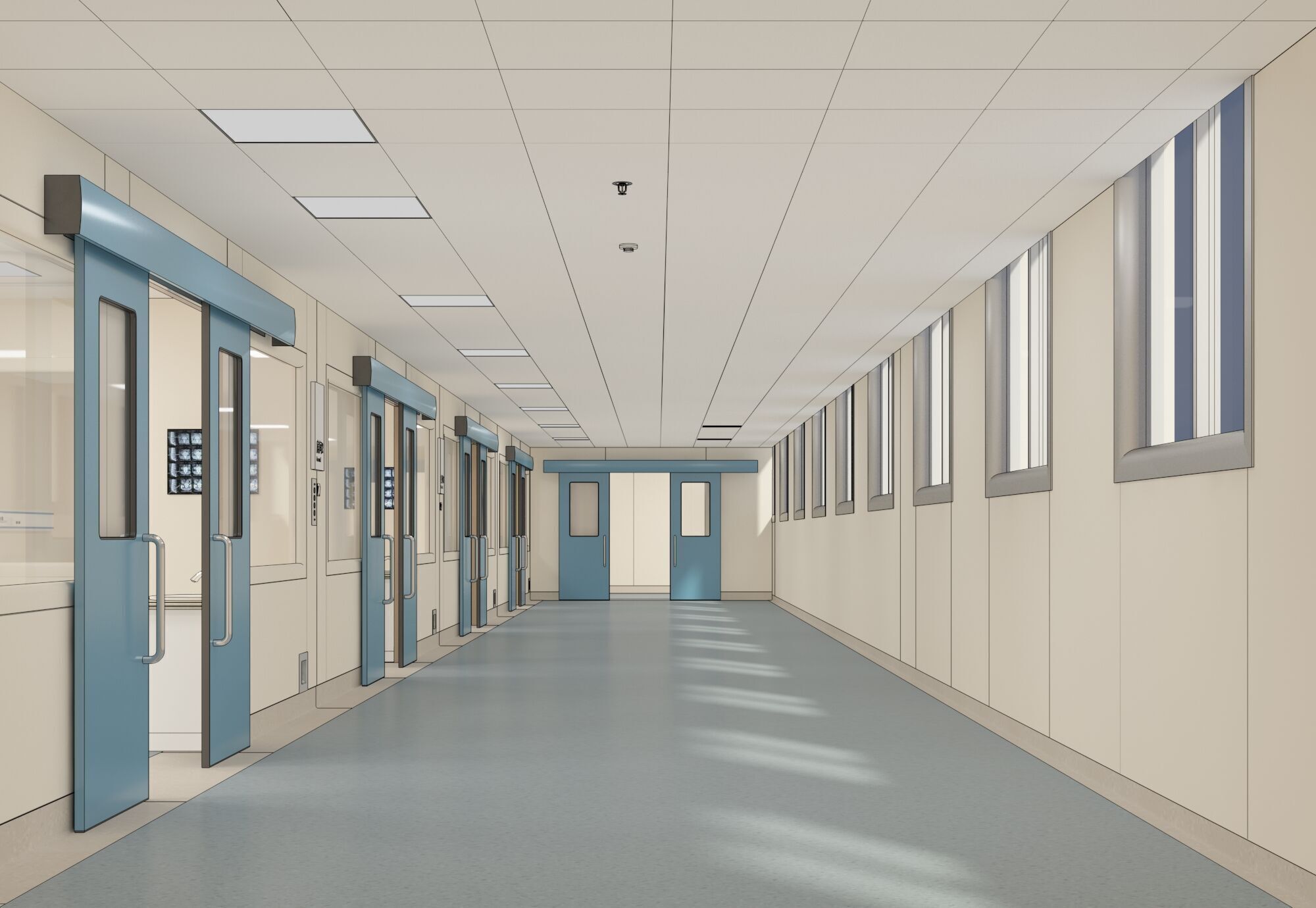 Hospital Hall 3D model_1