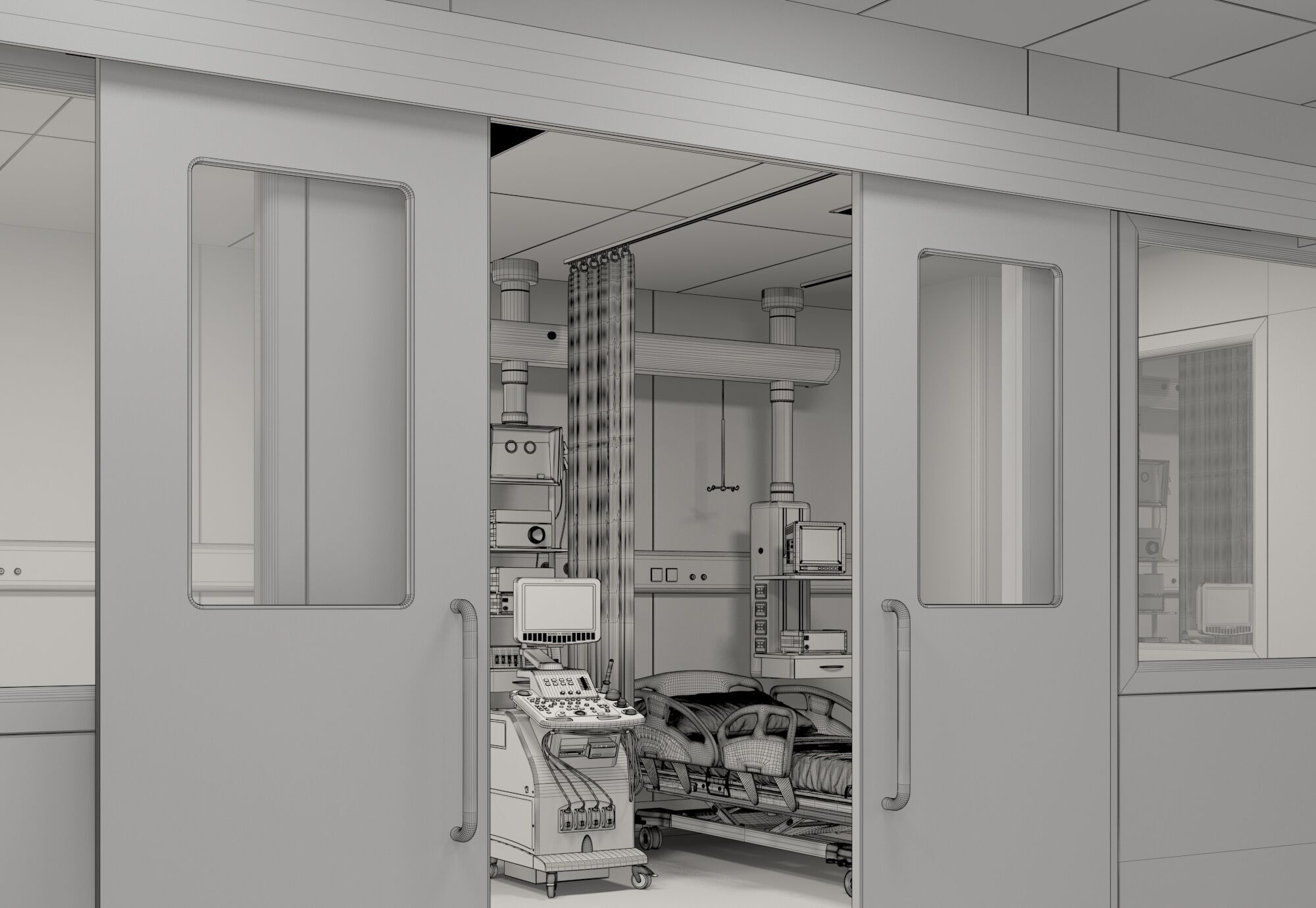 Hospital Hall 3D model_6