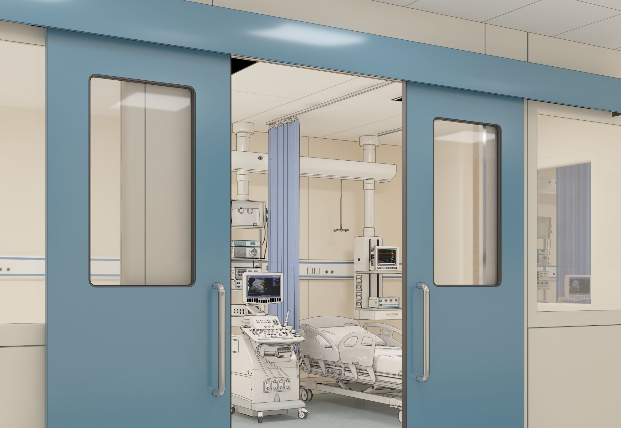 Hospital Hall 3D model_3
