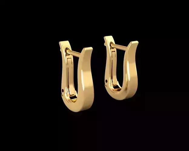 Elegant Hoop Earrings 3D Model