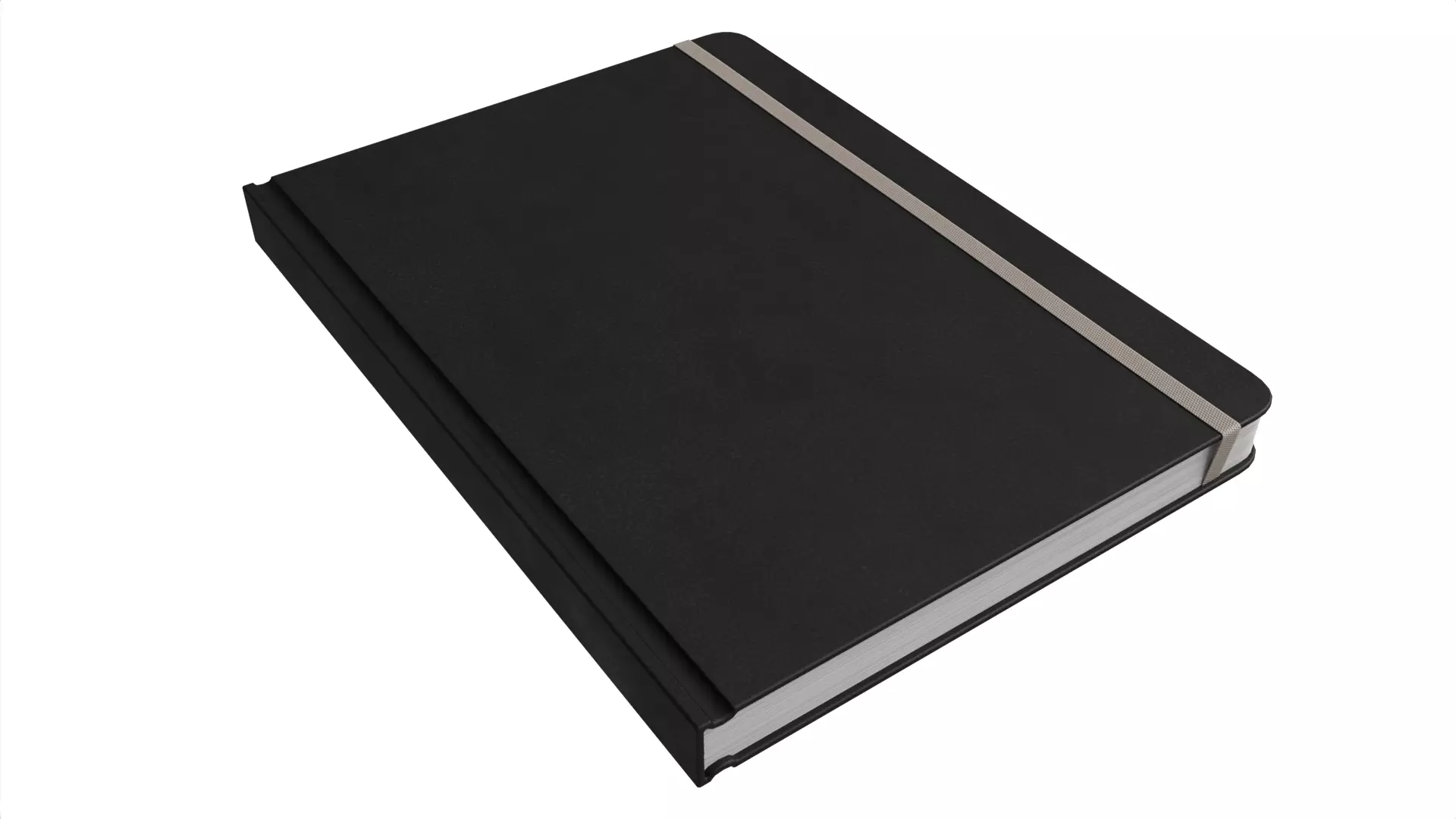 Black Classic Journal with Elastic Closure Low-poly 3D model_2