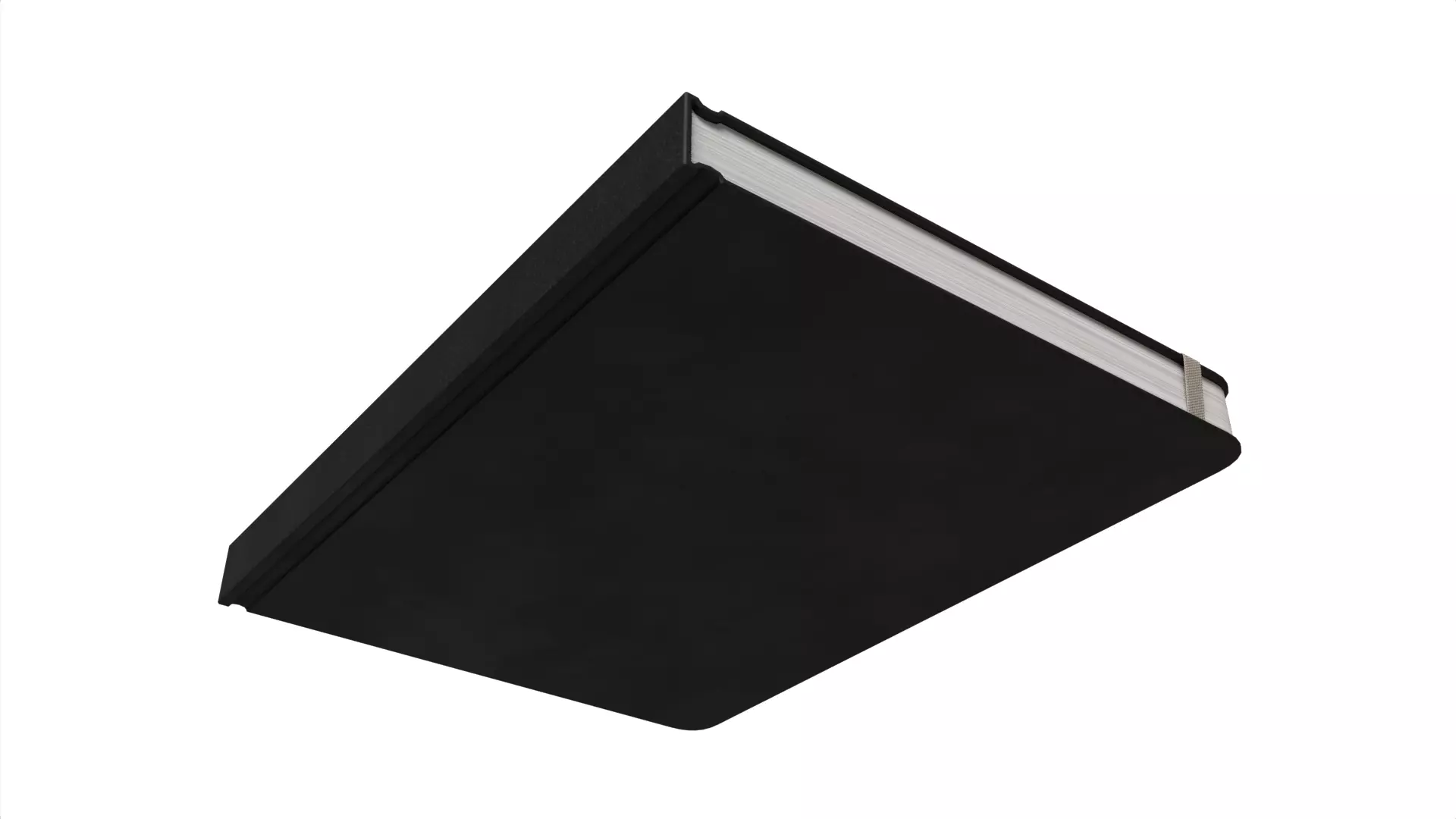 Black Classic Journal with Elastic Closure Low-poly 3D model_4
