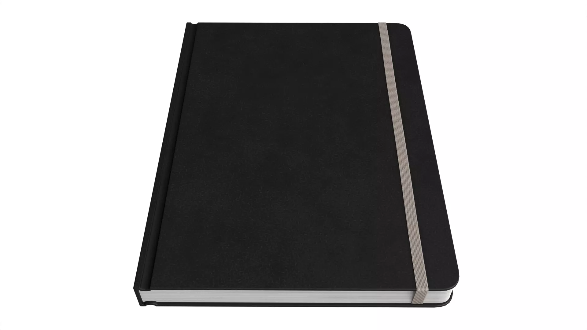 Black Classic Journal with Elastic Closure Low-poly 3D model_1