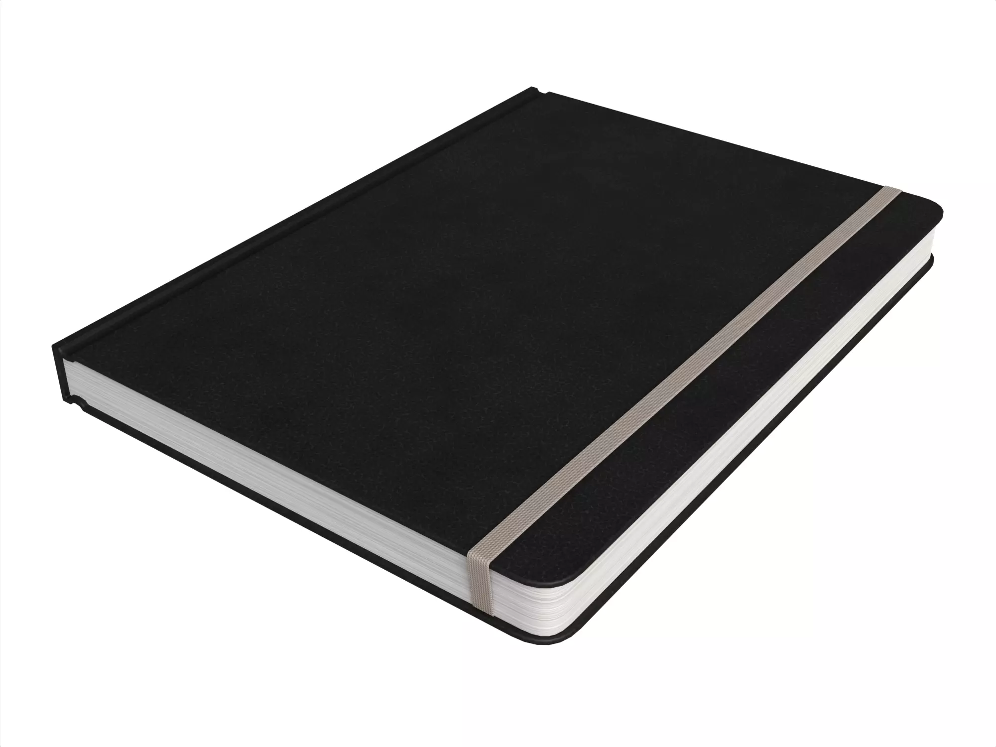 Black Classic Journal with Elastic Closure Low-poly 3D model_0