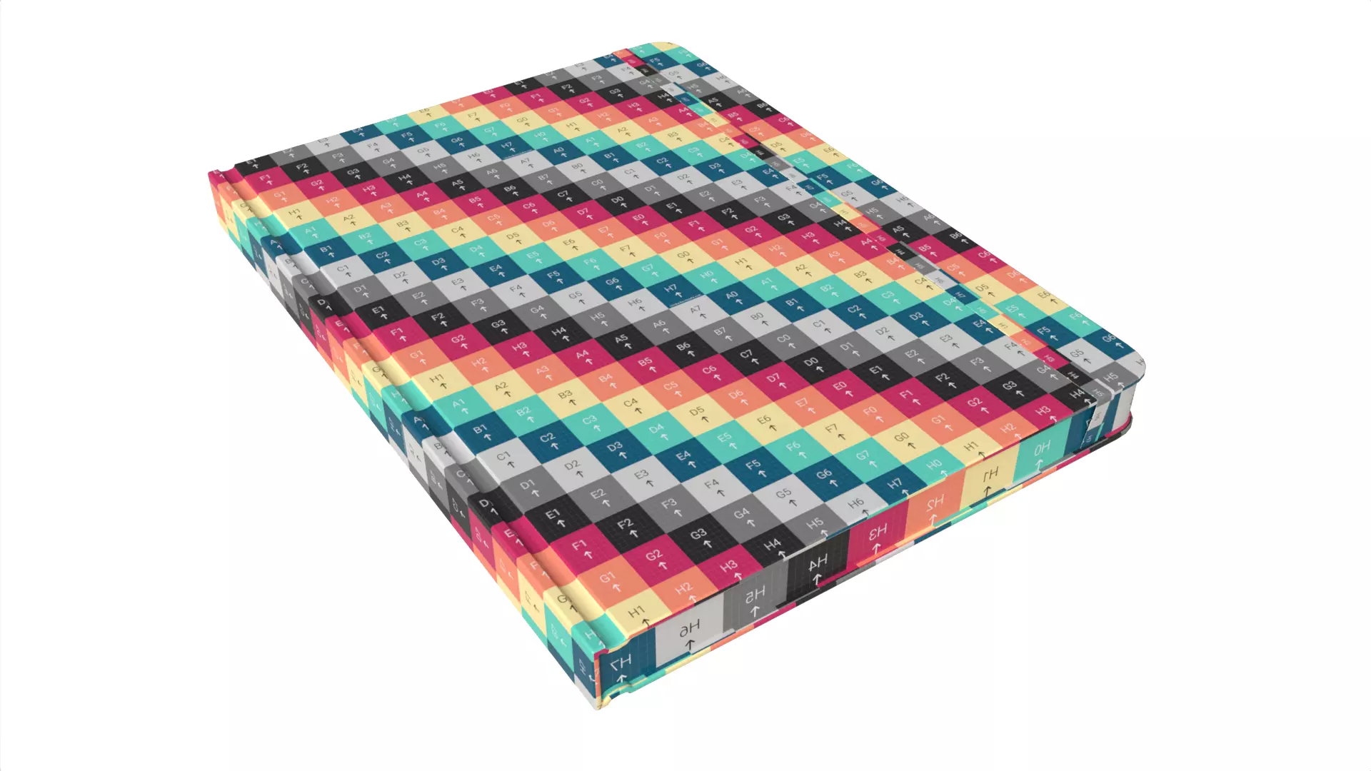 Black Classic Journal with Elastic Closure Low-poly 3D model_6