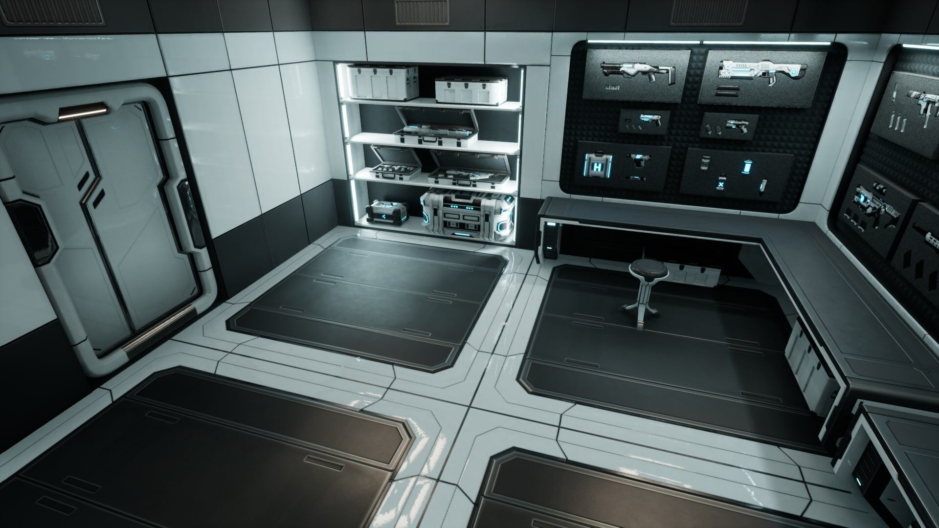 SciFi Weapon Loft Interior Low-poly 3D model_7