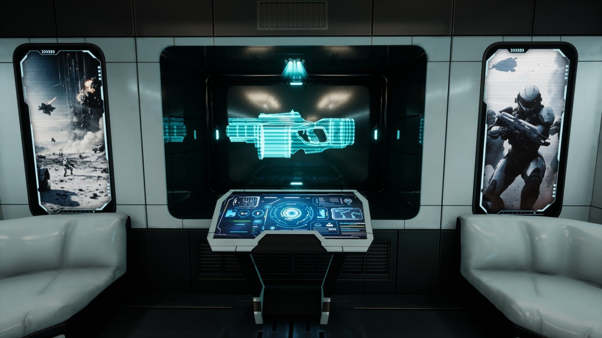 SciFi Weapon Loft Interior Low-poly 3D model_8