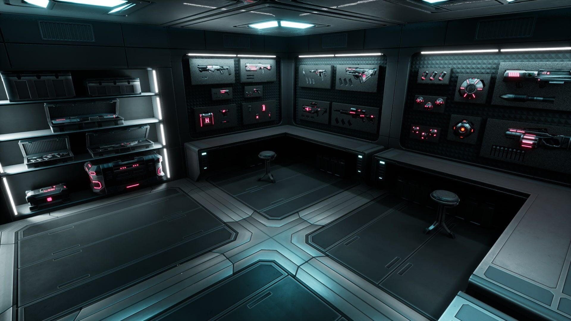 SciFi Weapon Loft Interior Low-poly 3D model_15