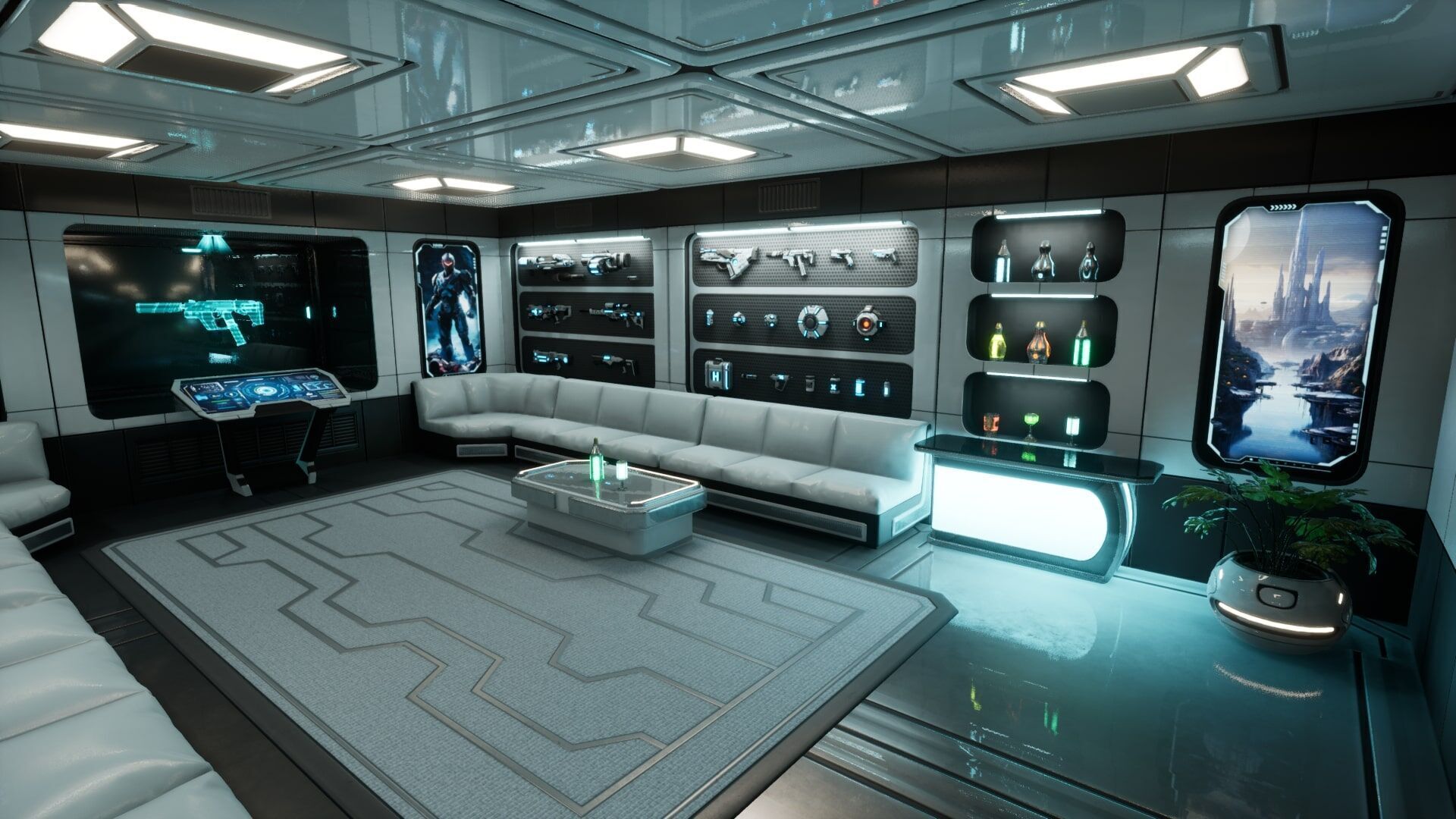 SciFi Weapon Loft Interior Low-poly 3D model_2