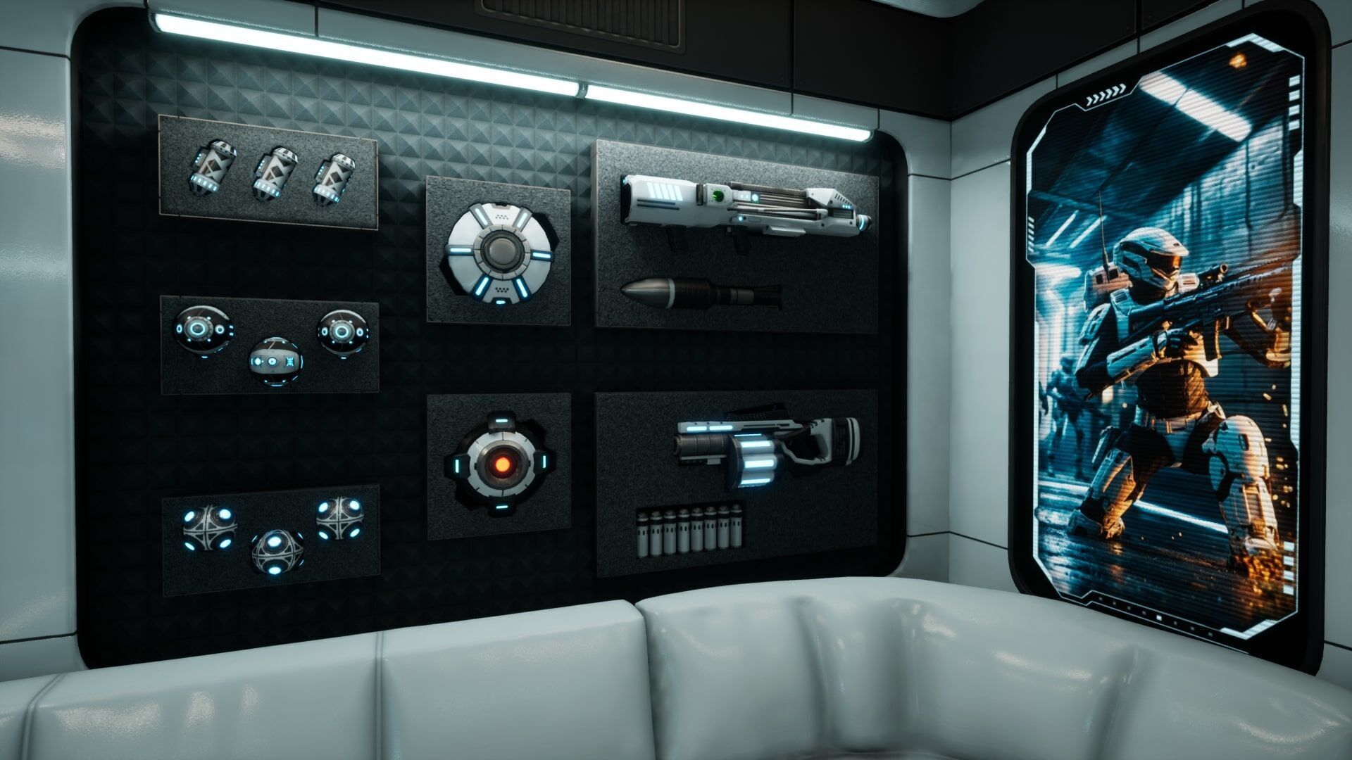 SciFi Weapon Loft Interior Low-poly 3D model_5