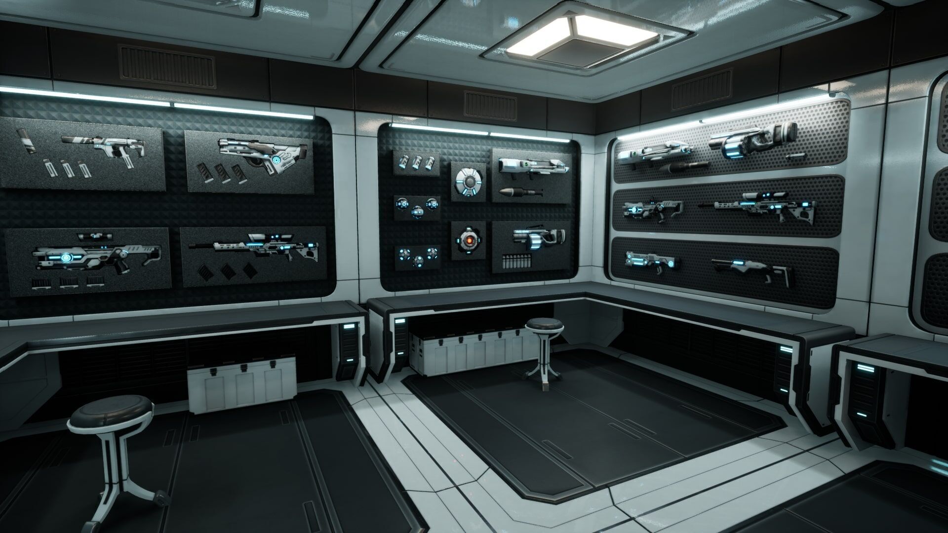 SciFi Weapon Loft Interior Low-poly 3D model_6