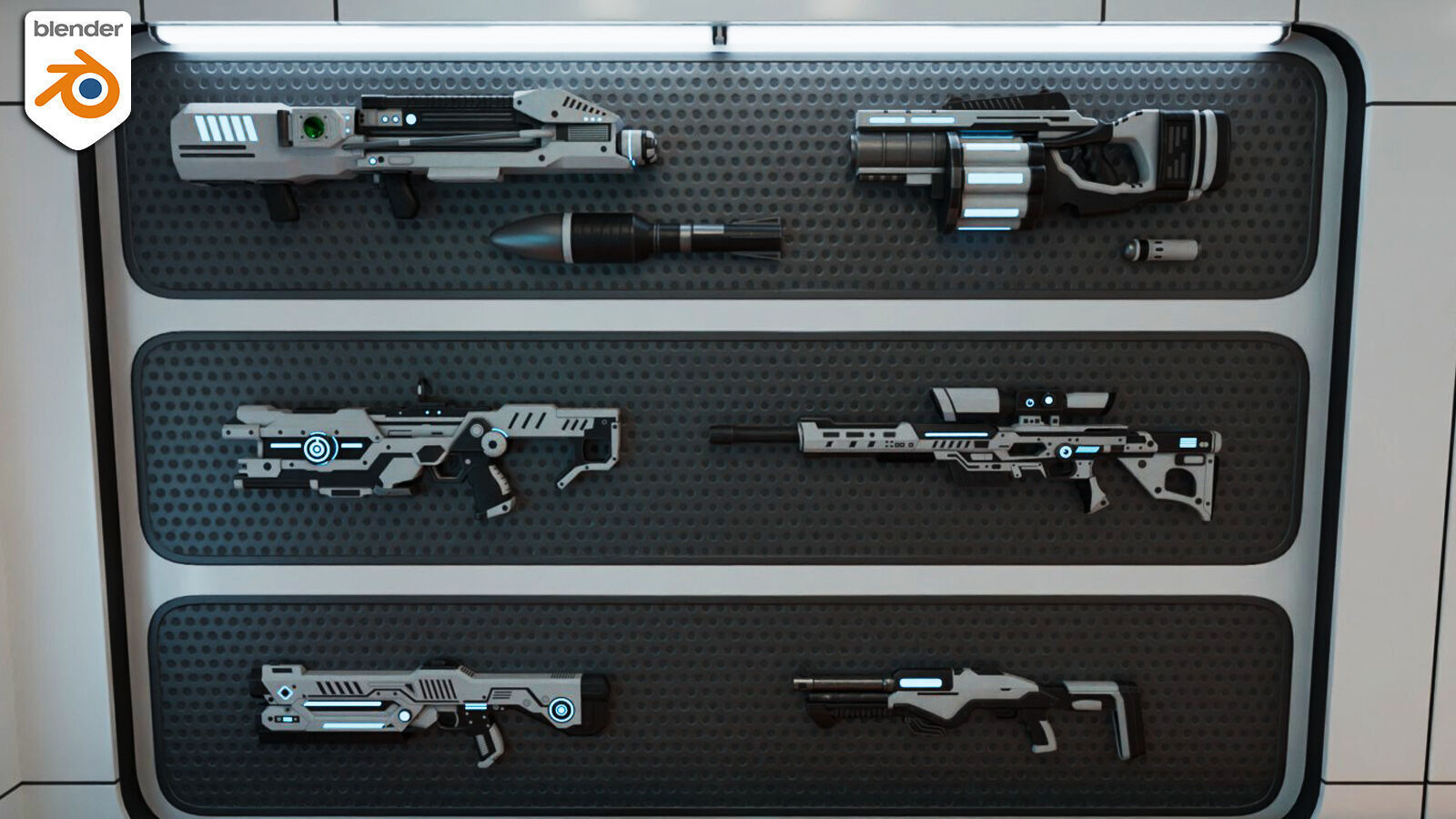 SciFi Weapon Loft Interior Low-poly 3D model_20