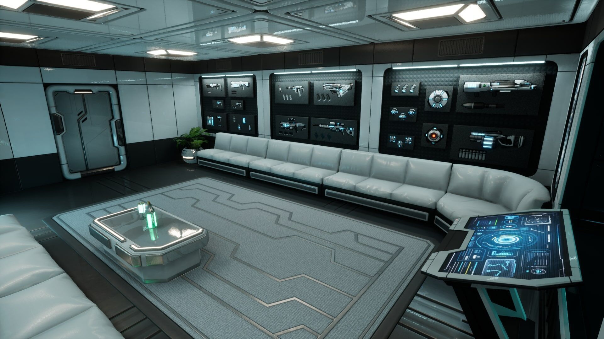 SciFi Weapon Loft Interior Low-poly 3D model_3