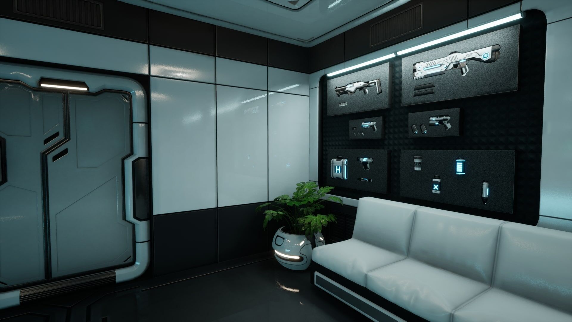 SciFi Weapon Loft Interior Low-poly 3D model_4
