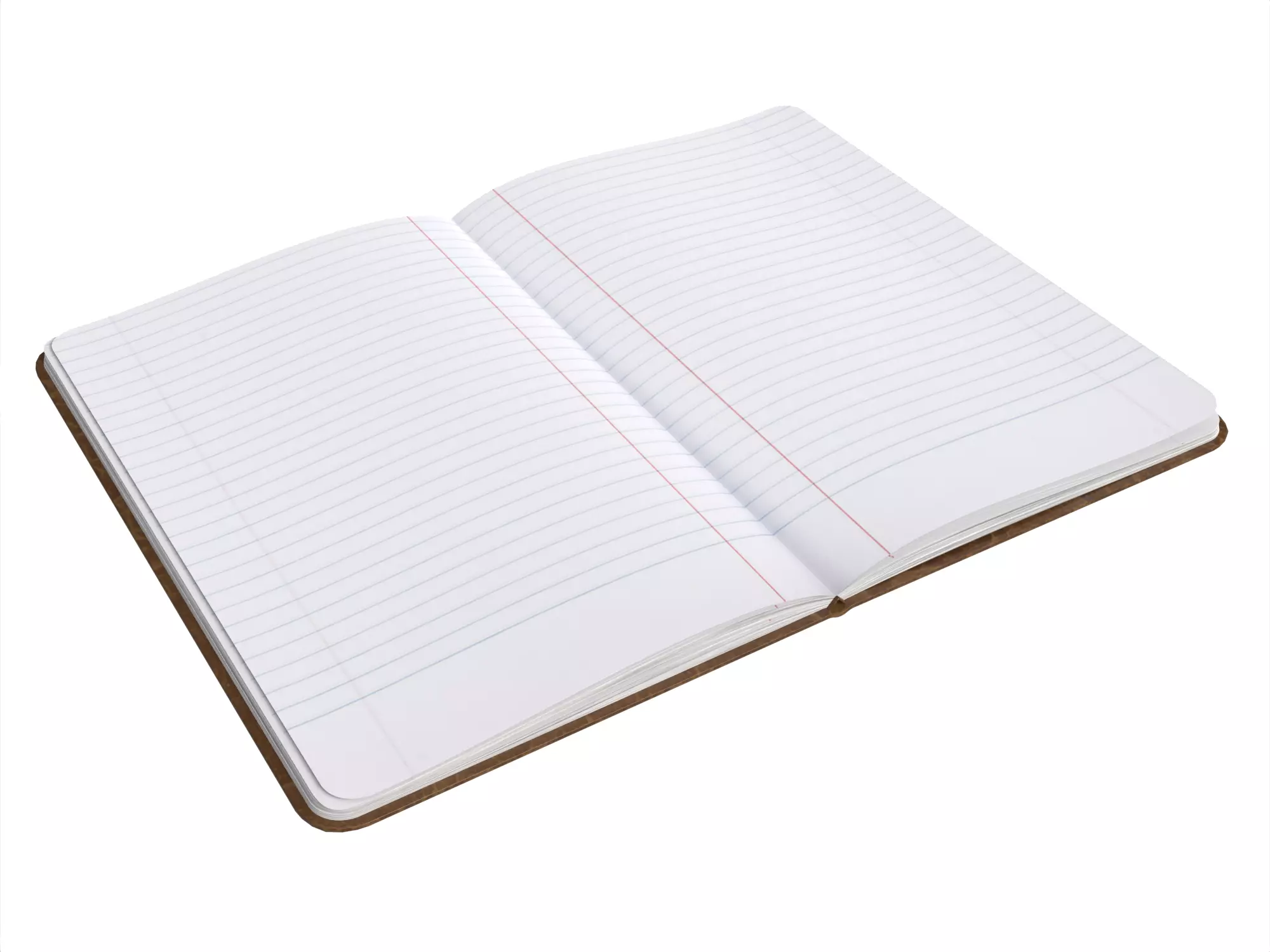 Open Lined Composition Notebook Journal Low-poly 3D model