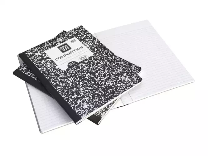 Elegant Open Black Journal with Ribbon Bookmark