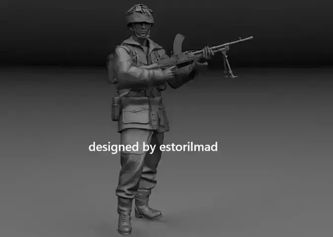 WW2 BRITISH RED DEVIL PARATROOPER WITH BREN ARNHEM