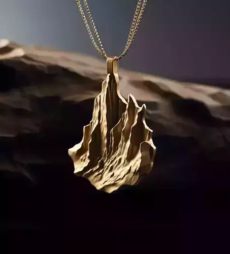 Abstract Mountain Pendant Nature Inspired 3D Printable Jewelry