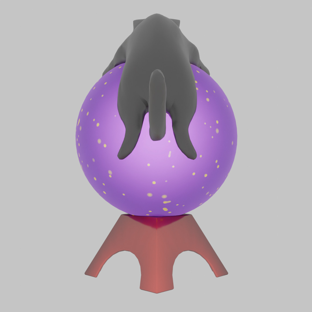 Cat lights clinging to a ball 3D model_4